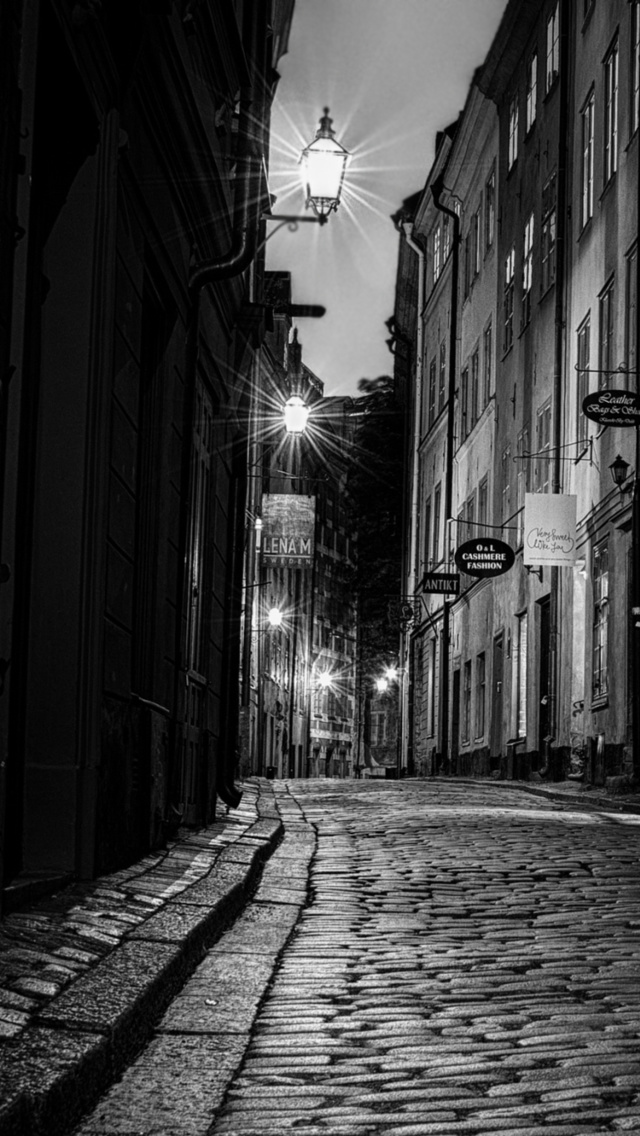 Sverige, Sett paving street in Stockholm wallpaper 640x1136
