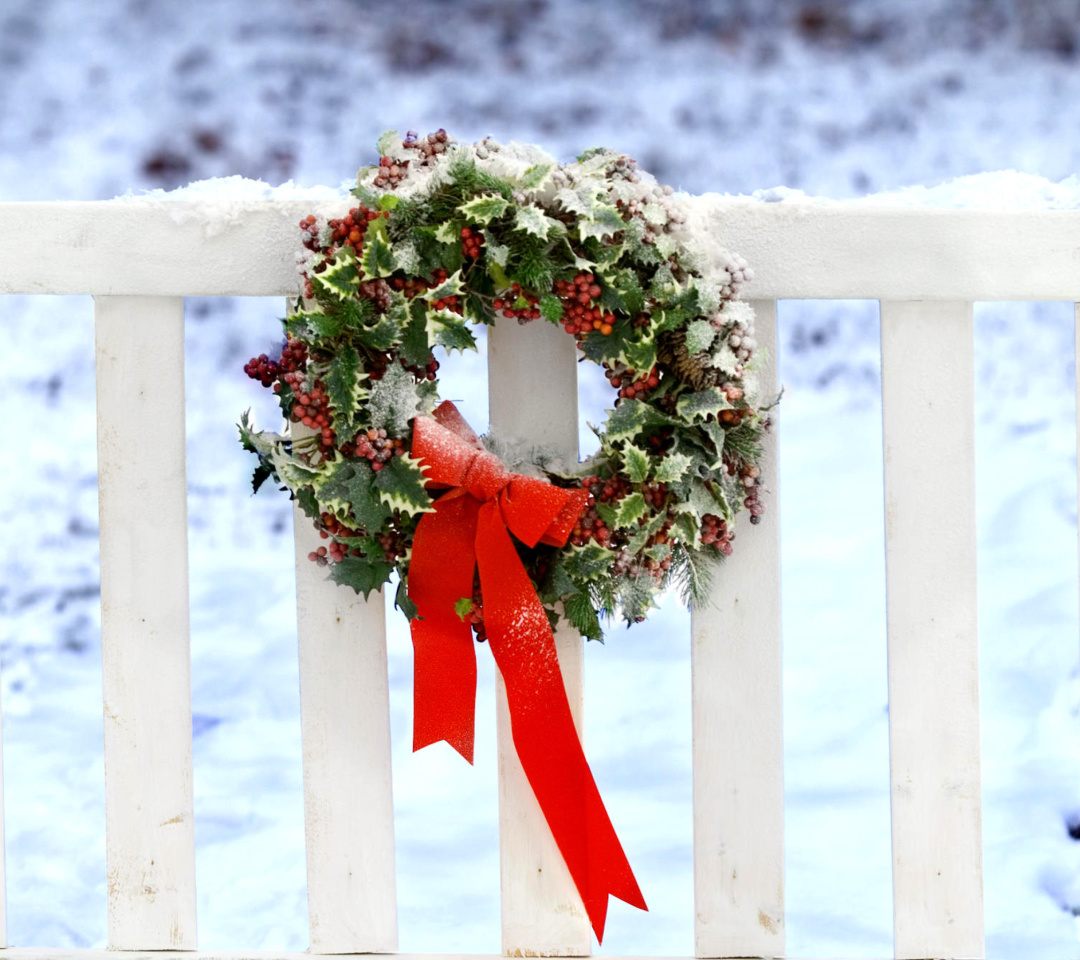 Das Holiday Wreath Wallpaper 1080x960