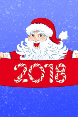 Santa Claus 2018 Greeting wallpaper 320x480