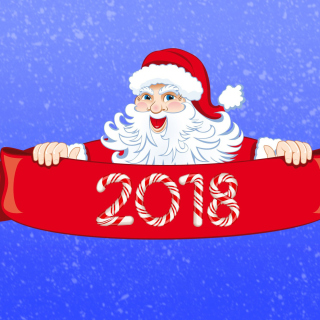 Santa Claus 2018 Greeting - Obrázkek zdarma pro 128x128