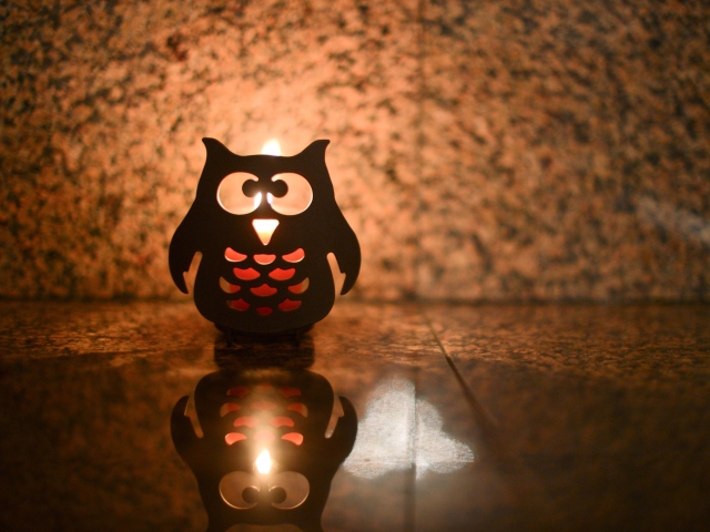 Owl Candle wallpaper 640x480