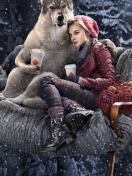 Fondo de pantalla Little Red Riding Hood with Wolf 132x176