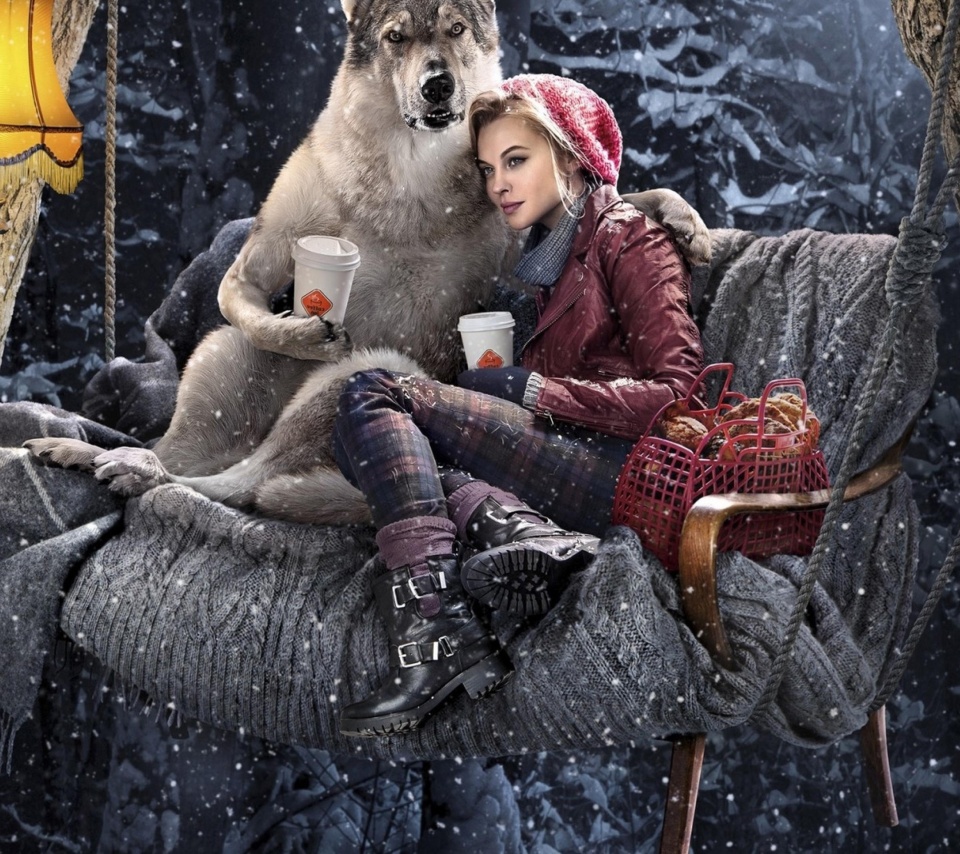 Screenshot №1 pro téma Little Red Riding Hood with Wolf 960x854