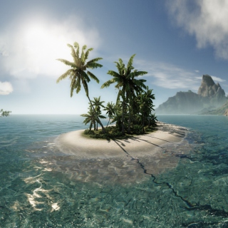 Lonely Island In Middle Of Ocean - Obrázkek zdarma pro 1024x1024
