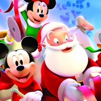 Das Mickey Santa Christmas Wallpaper 208x208