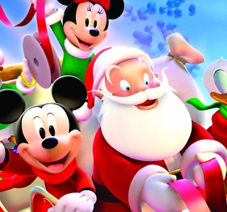 Kostenloses Mickey Santa Christmas Wallpaper für iPad 2