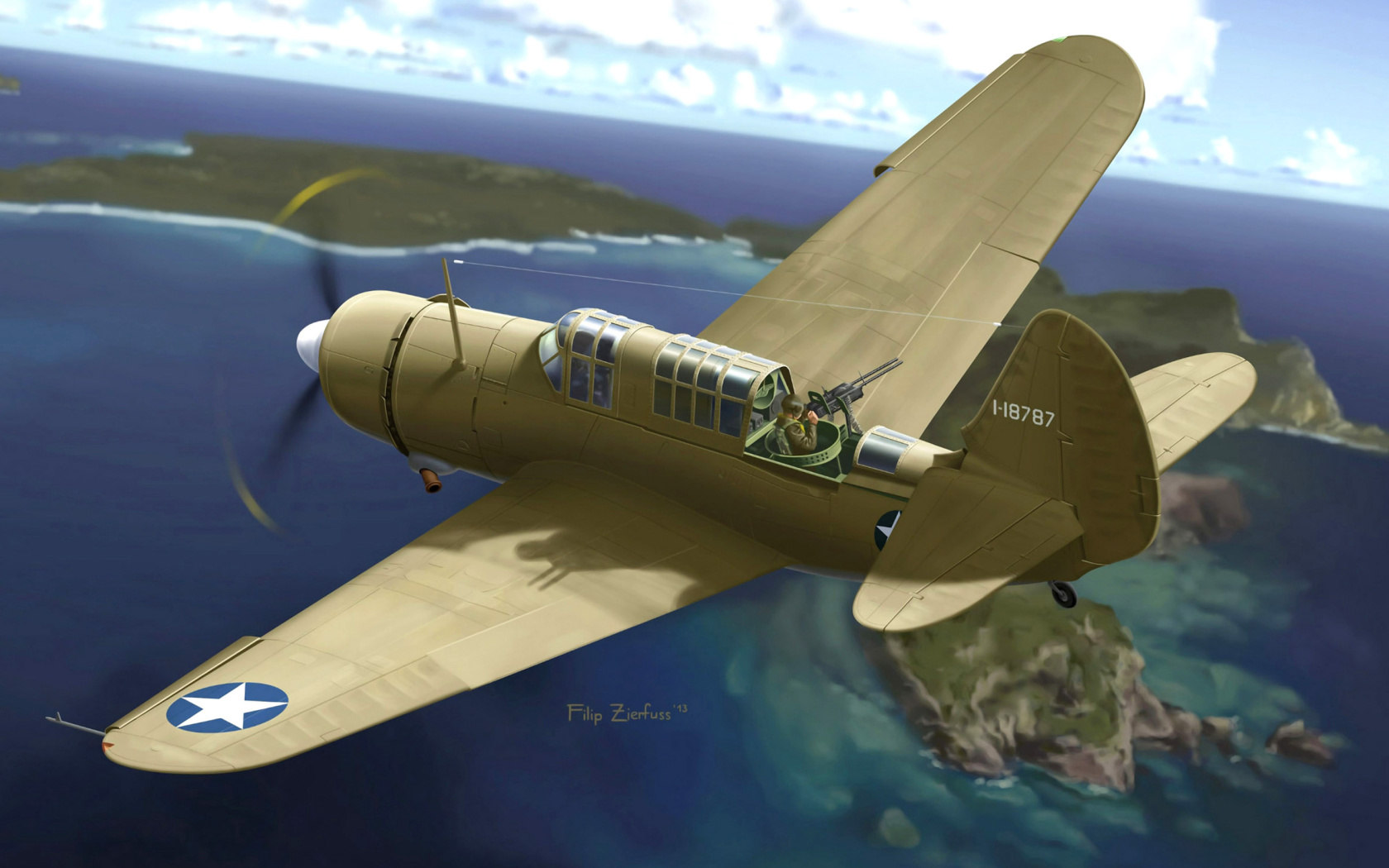 Fondo de pantalla Curtiss A 25 Shrike 1680x1050