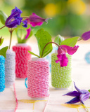Обои Knitted flower vases 128x160