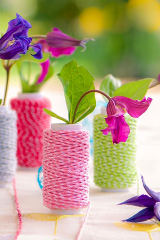 Screenshot №1 pro téma Knitted flower vases 320x480