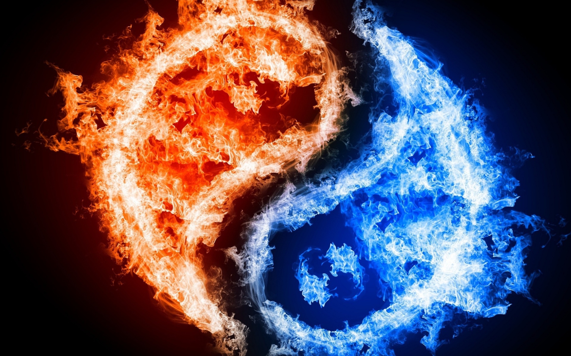 Yin and yang, fire and water wallpaper 1920x1200