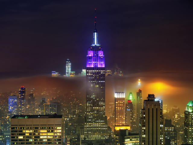 Обои New York City Night 640x480
