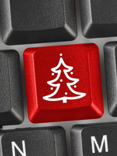 Обои Christmas Tree on Computer Keyboard 240x320