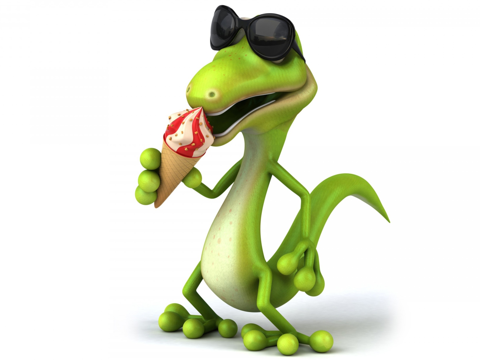 Fondo de pantalla 3D Reptile With Ice-Cream 1600x1200