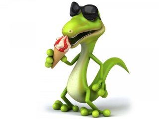Fondo de pantalla 3D Reptile With Ice-Cream 320x240
