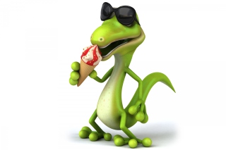 3D Reptile With Ice-Cream - Obrázkek zdarma pro Desktop Netbook 1024x600