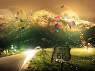 Screenshot №1 pro téma Mountains Route 66 320x240