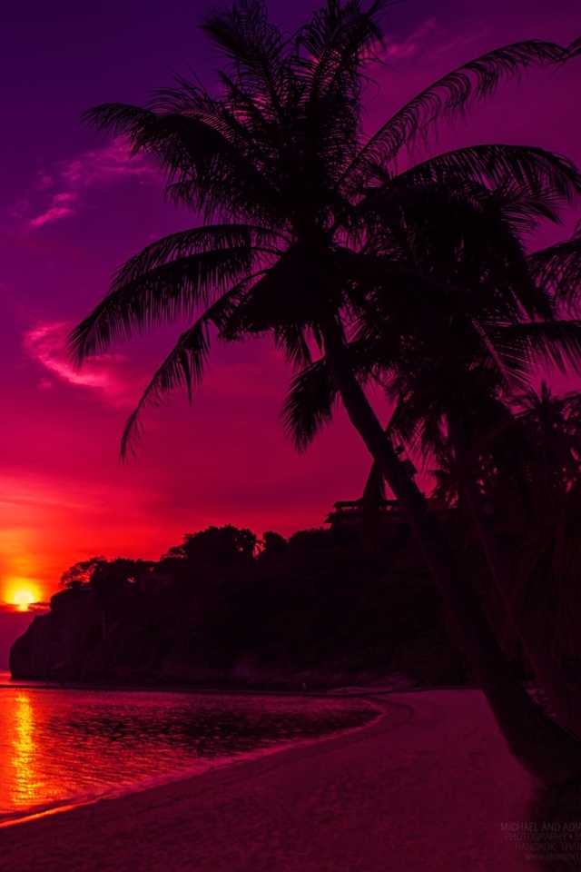 Thailand Beach Sunset wallpaper 640x960