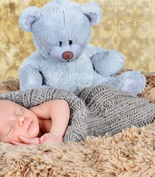 Baby And His Teddy - Obrázkek zdarma pro 640x1136