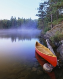 Red Boat On Lake screenshot #1 128x160