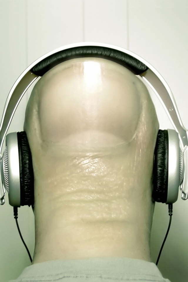 Das Finger Headphones Wallpaper 640x960