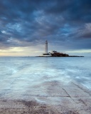 Lighthouse in coastal zone wallpaper 128x160