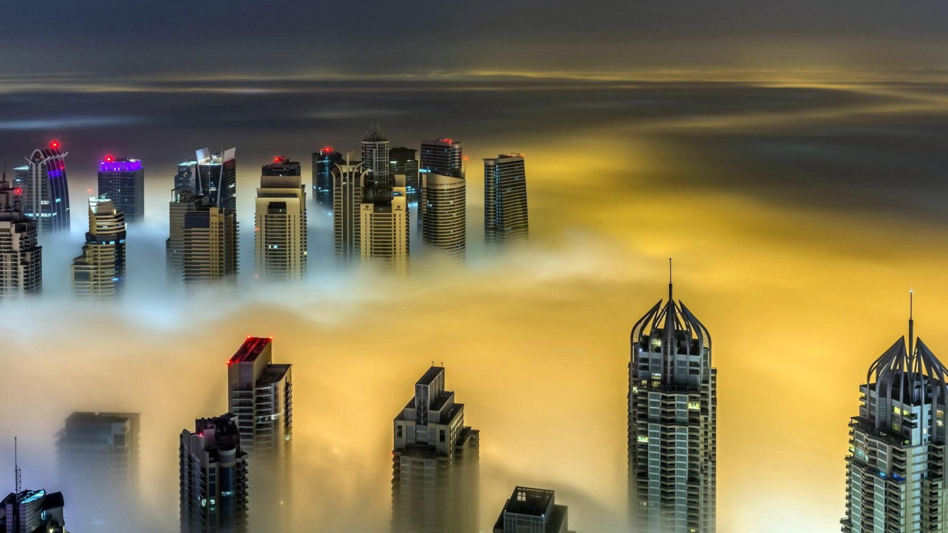 Dubai on Top wallpaper 1366x768