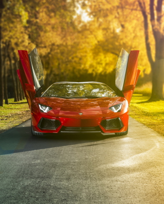 Red Lamborghini Aventador - Obrázkek zdarma pro Nokia X2