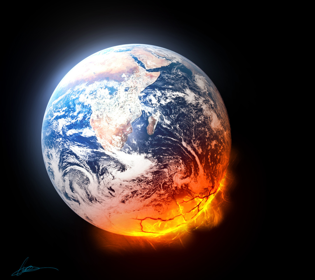 Fondo de pantalla Melted Planet Earth 1080x960