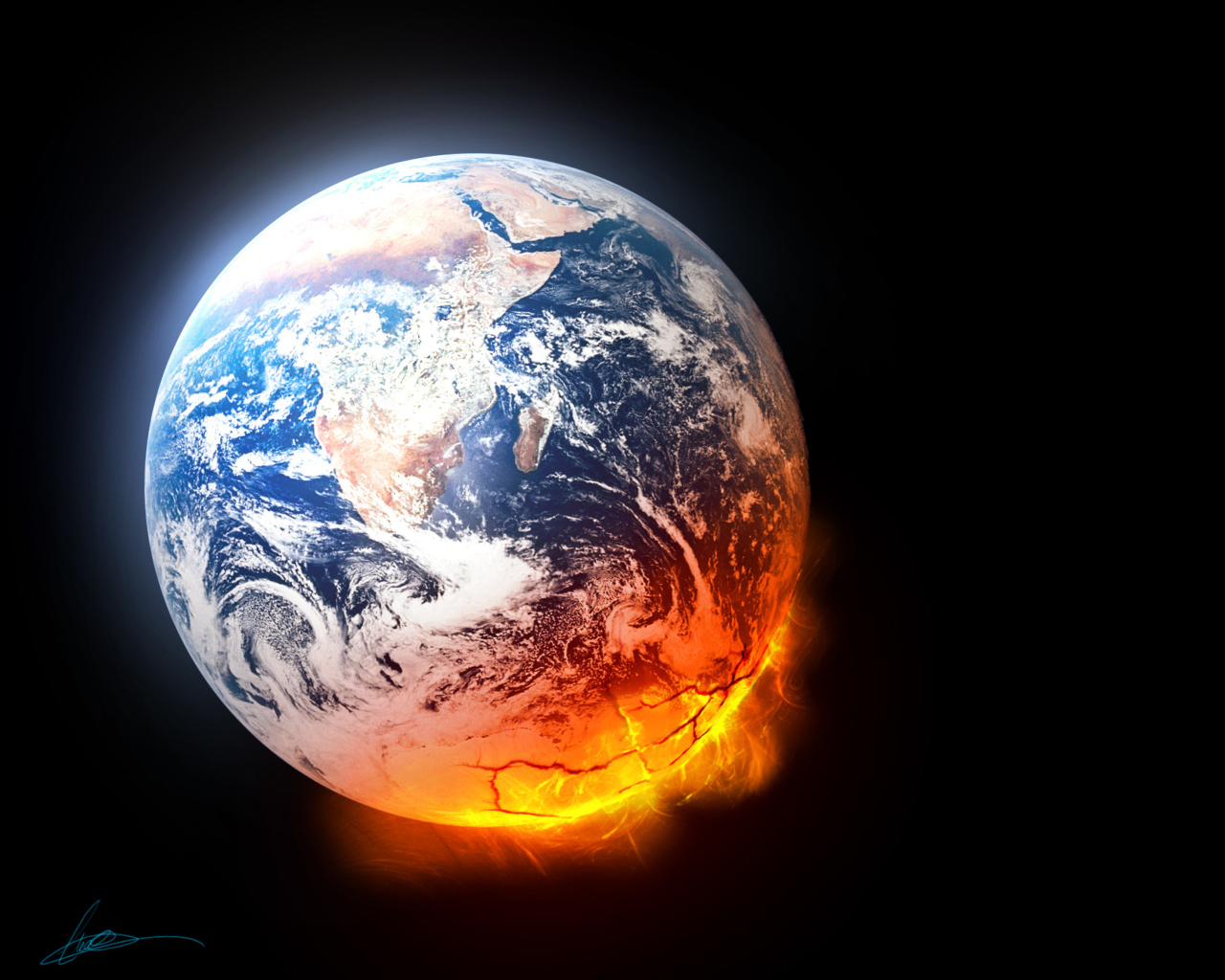 Melted Planet Earth wallpaper 1280x1024