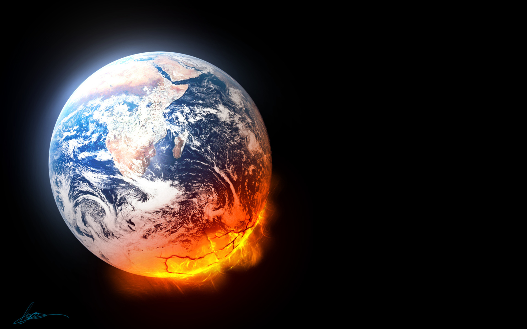 Das Melted Planet Earth Wallpaper 1680x1050