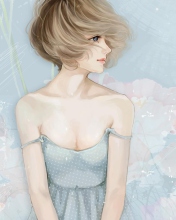 Das Pastel Tones Drawing Of Girl Wallpaper 176x220