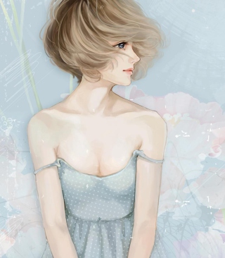 Pastel Tones Drawing Of Girl - Obrázkek zdarma pro 750x1334