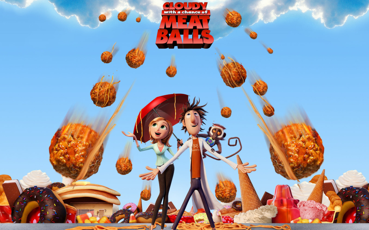 Screenshot №1 pro téma Cloudy with a Chance of Meatballs 1280x800