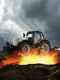 Das Lamborghini Tractor Wallpaper 240x320