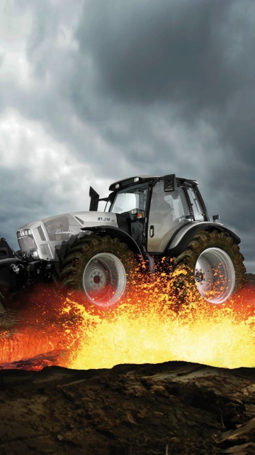 Das Lamborghini Tractor Wallpaper 360x640