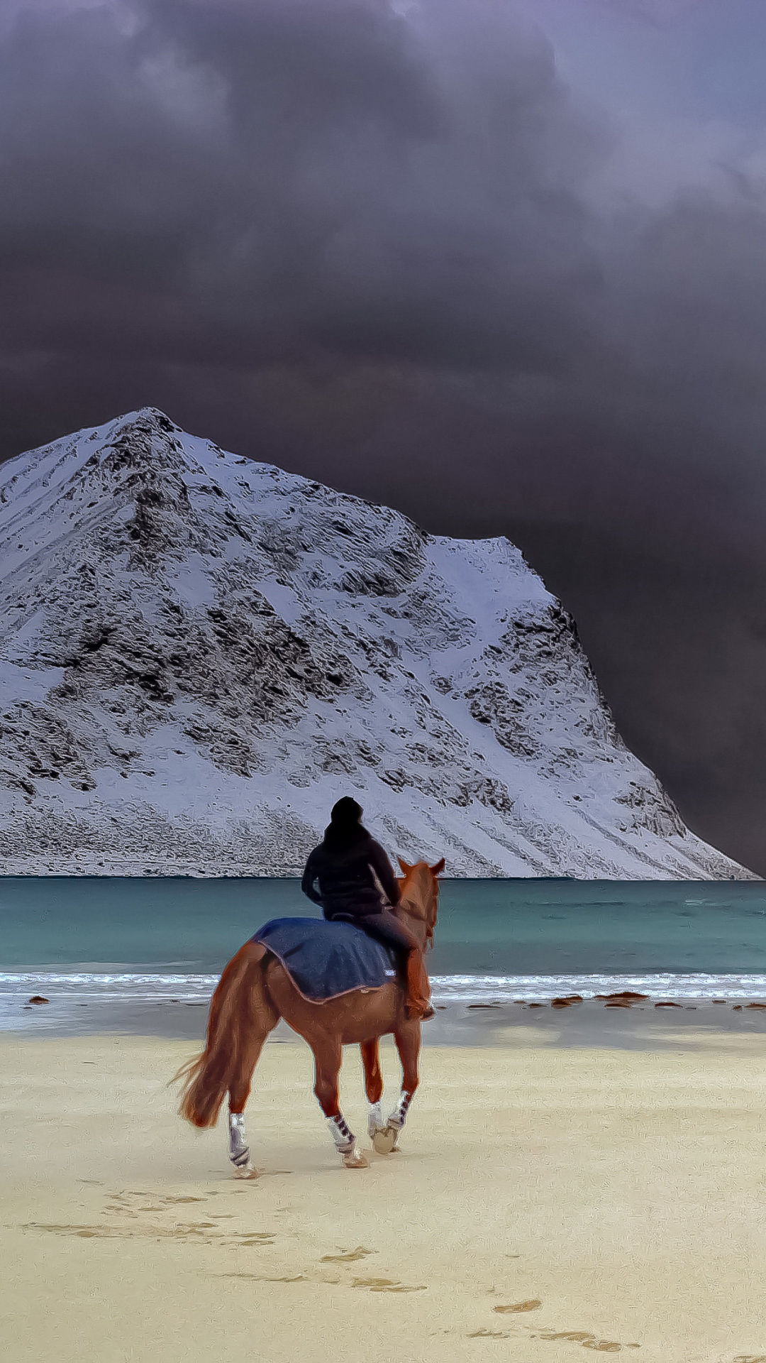 Das Horse on beach Wallpaper 1080x1920