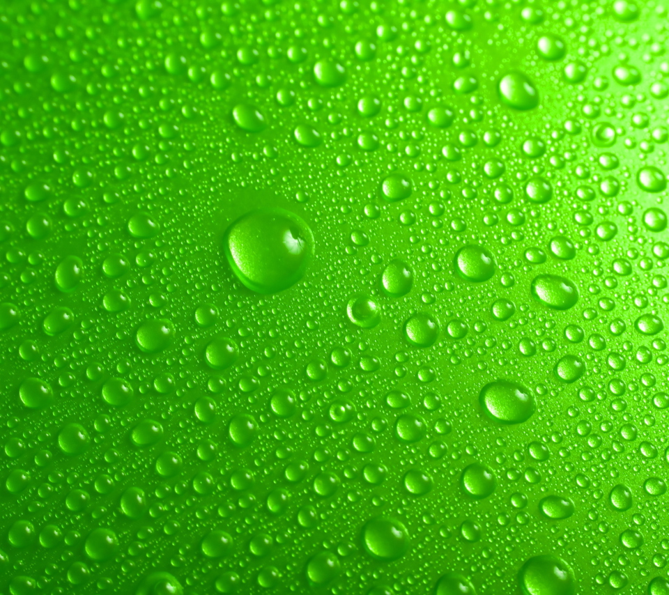 Fondo de pantalla Green Water Drops 960x854
