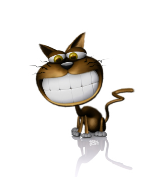 3D Smiling Cat - Obrázkek zdarma pro 132x176