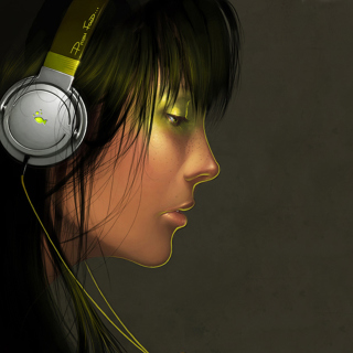 Girl With Headphones - Obrázkek zdarma pro iPad Air