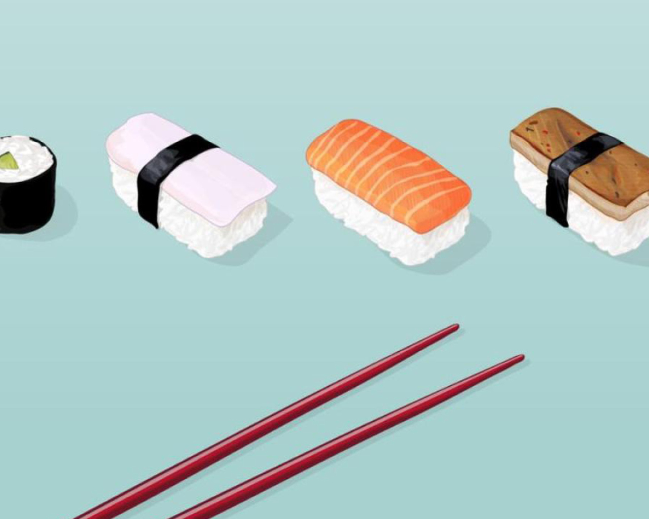 Screenshot №1 pro téma Sushi Lunch 1280x1024
