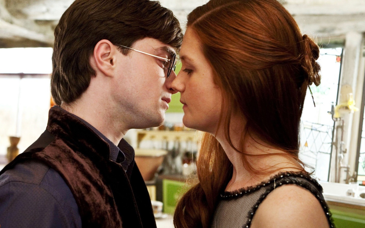 Обои Harry Potter & Ginny Kiss 1280x800
