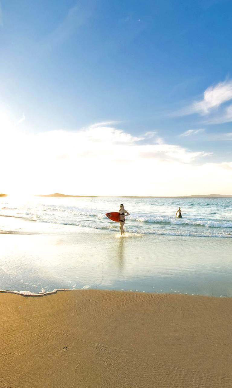 Обои New Smyrna, Florida - Surfers Beach 768x1280