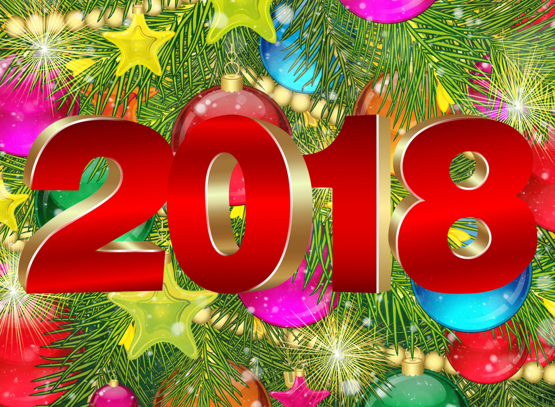 Screenshot №1 pro téma Happy New Year 2018 eMail Greeting Card 1920x1408