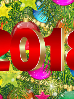 Sfondi Happy New Year 2018 eMail Greeting Card 240x320