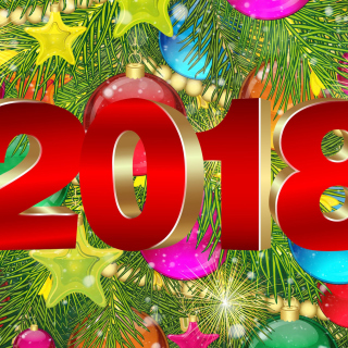 Happy New Year 2018 eMail Greeting Card sfondi gratuiti per 2048x2048