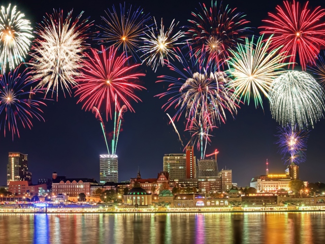 New Year Fireworks wallpaper 640x480