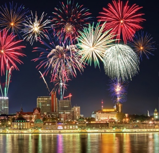Kostenloses New Year Fireworks Wallpaper für 1024x1024