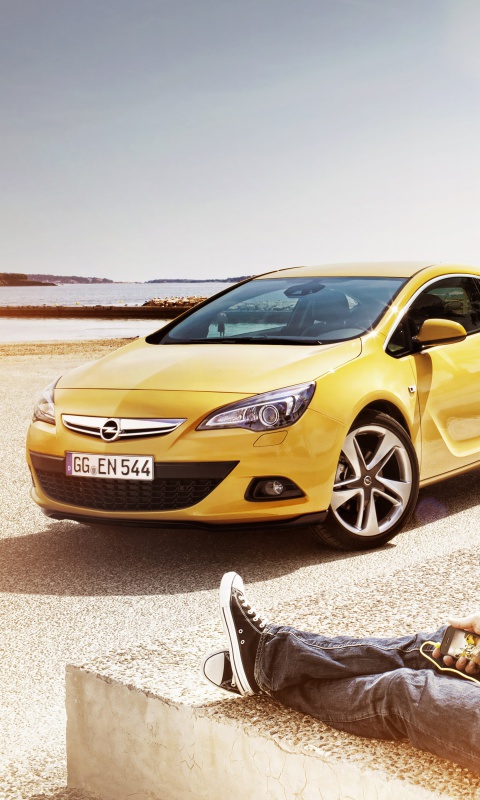 Couple with Opel wallpaper 480x800
