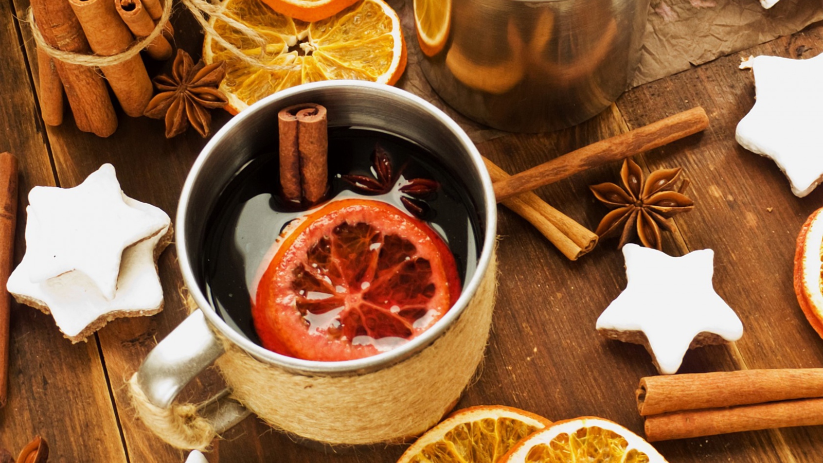 Das Mulled Wine Christmas Drink Wallpaper 1600x900