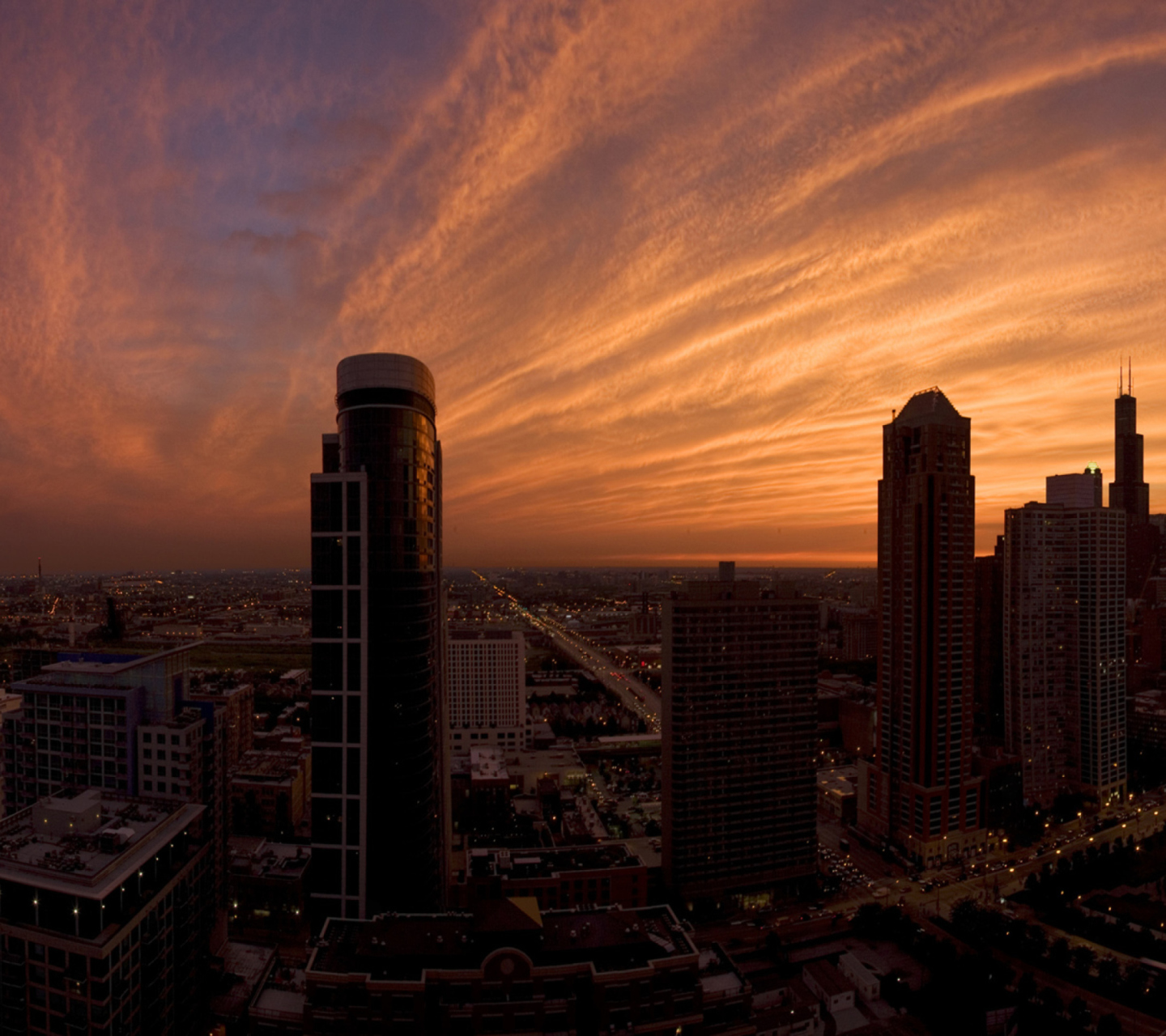 Screenshot №1 pro téma Chicago Sunset 1440x1280